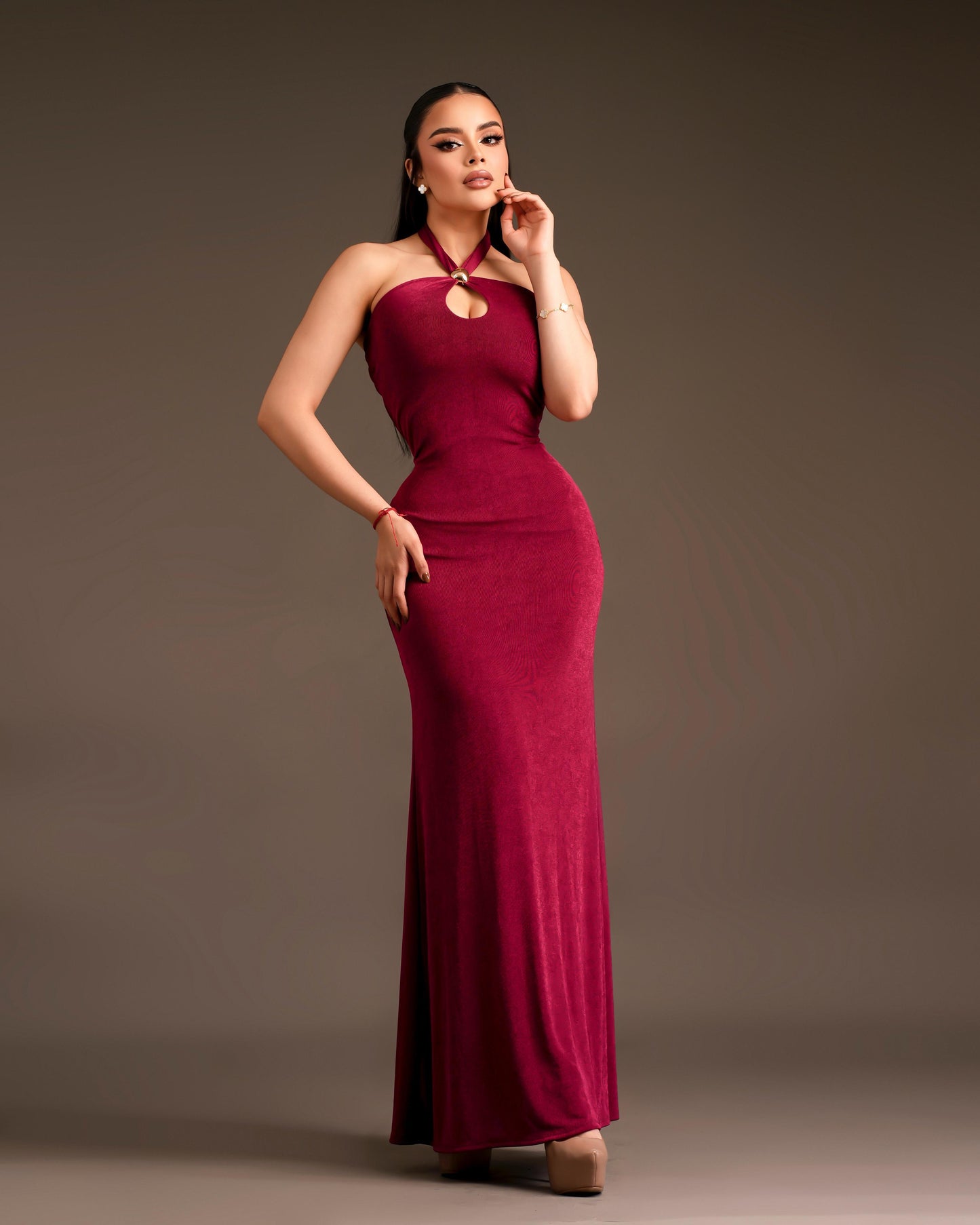 Vestido suede wine