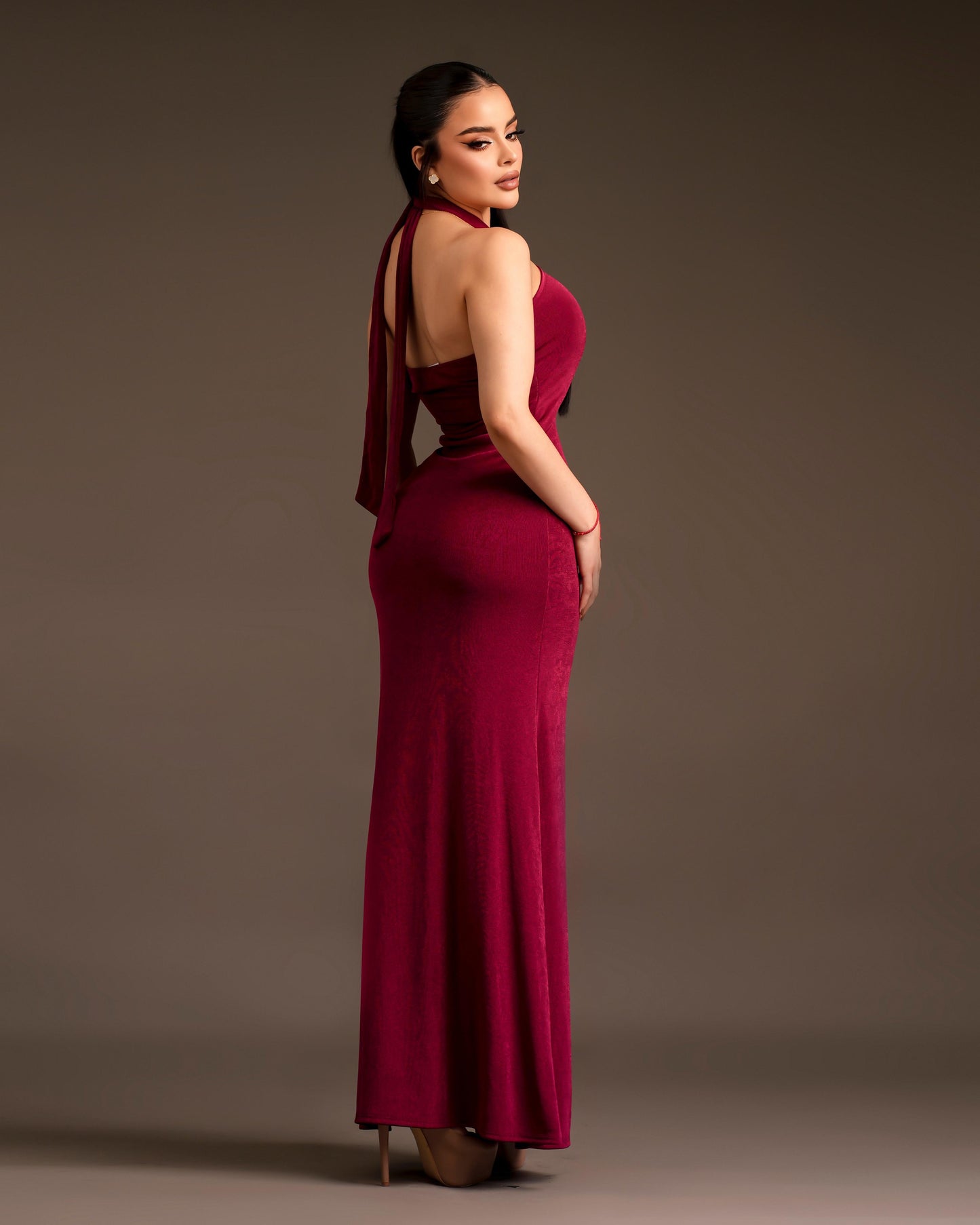 Vestido suede wine