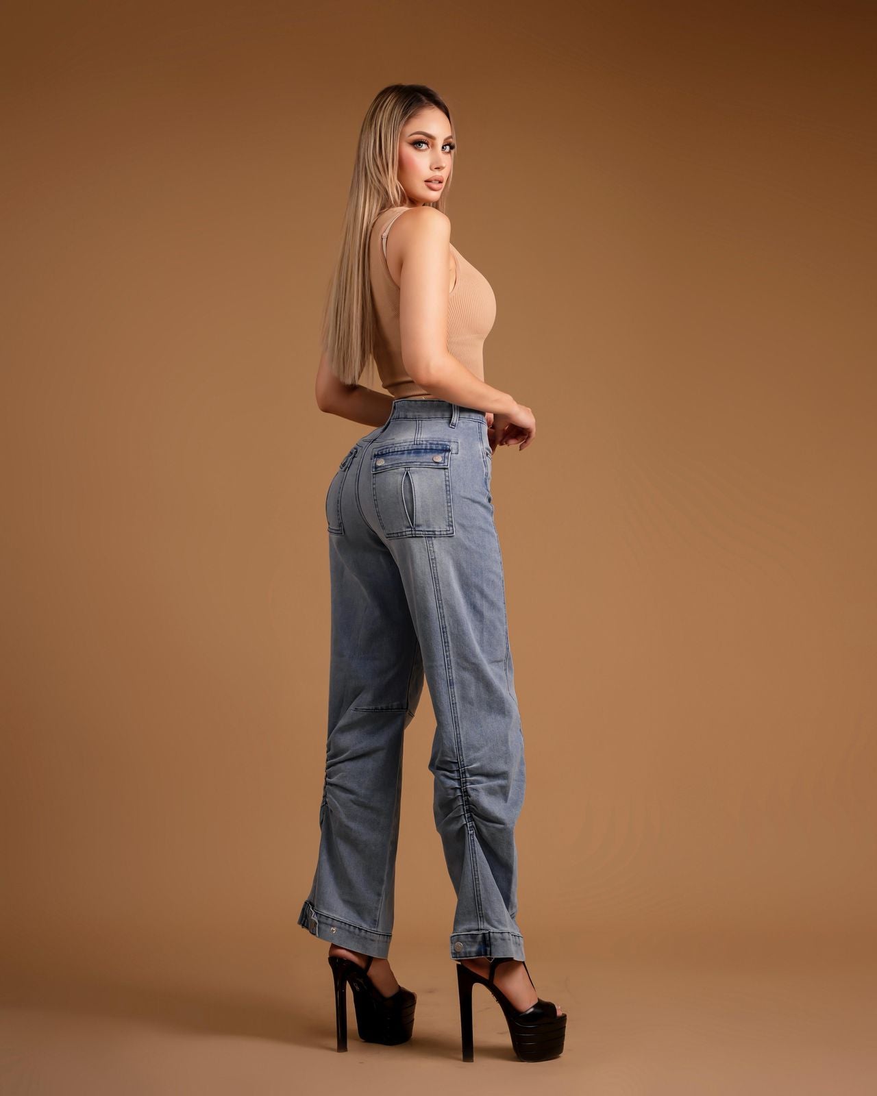 Pantalón cargo mezclilla