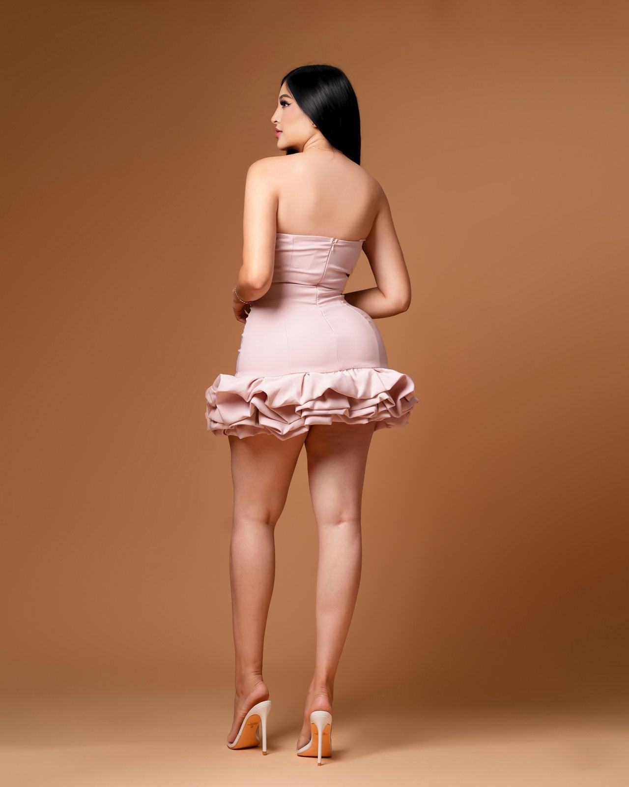 Vestido rosa Olán abajo