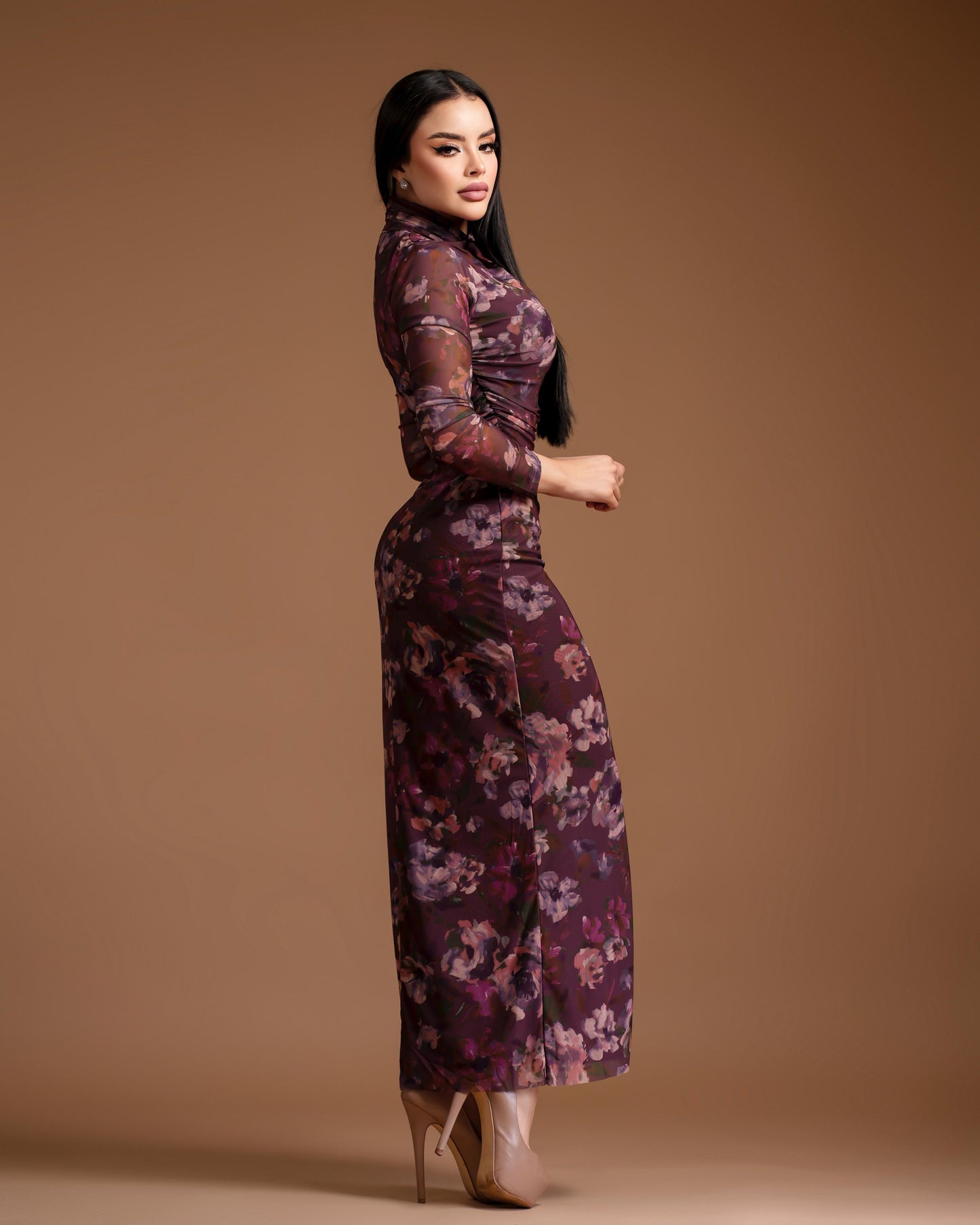 Vestido flower burgundy