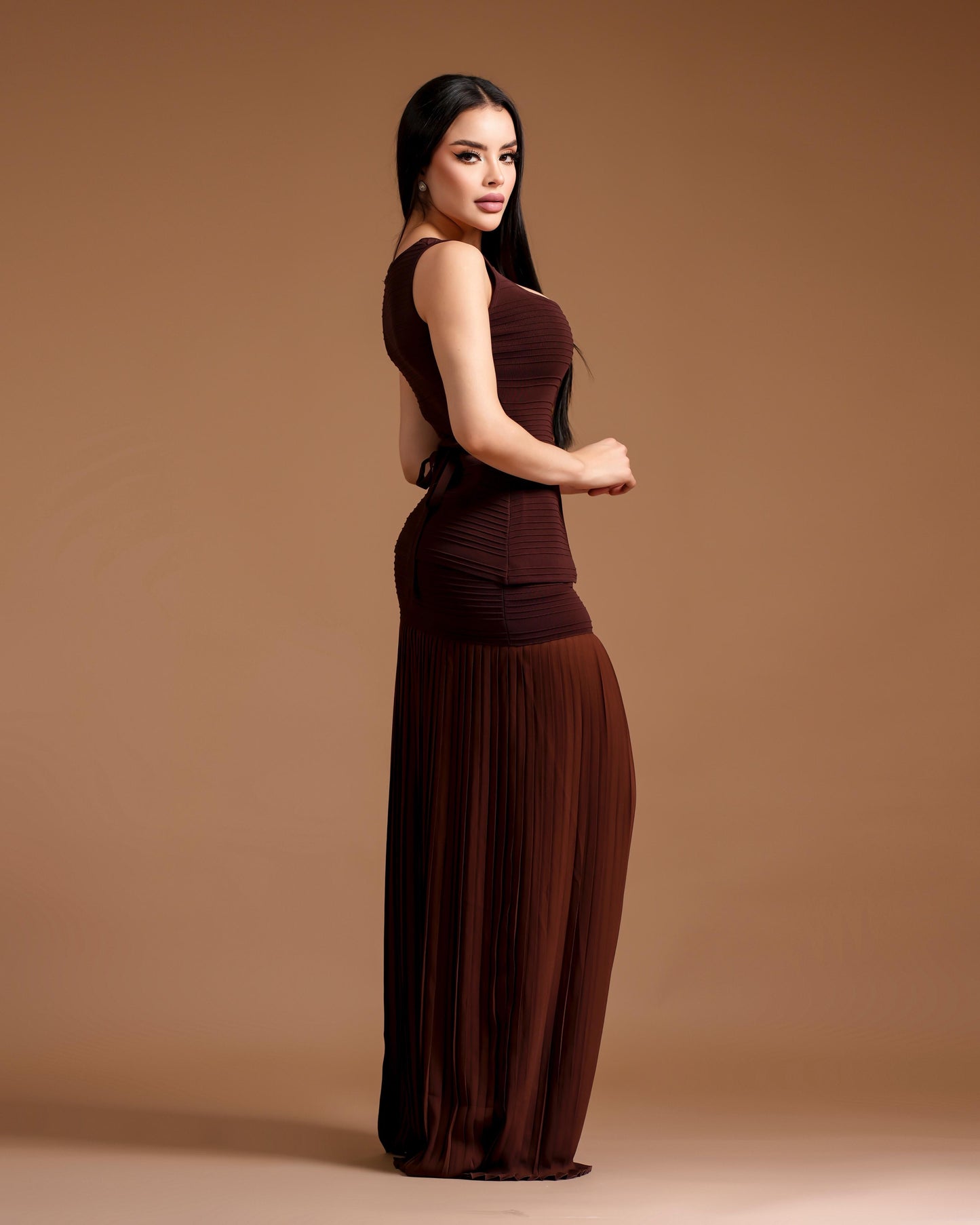 Set Long Skirt brown