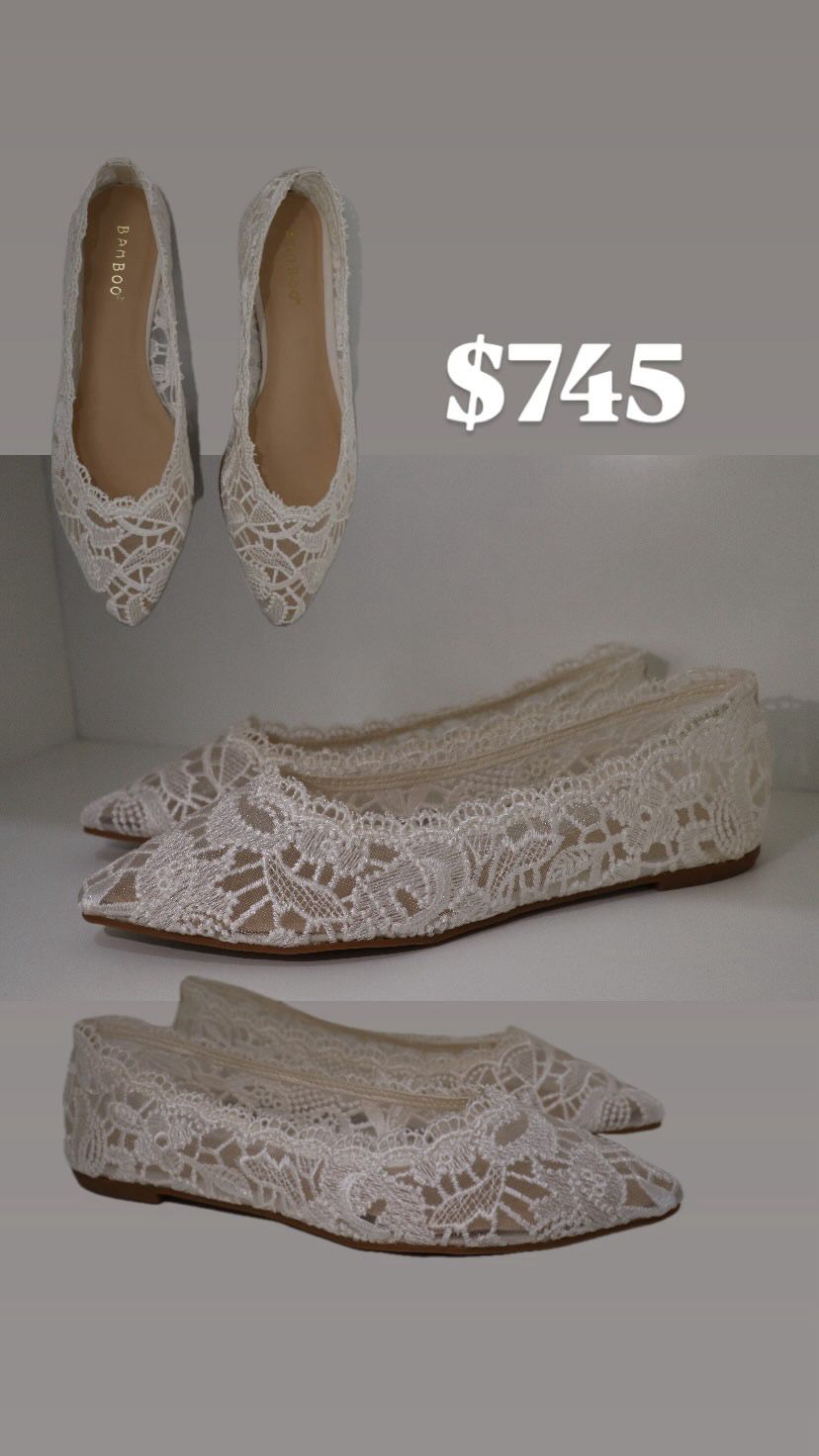 Ballerinas lace white