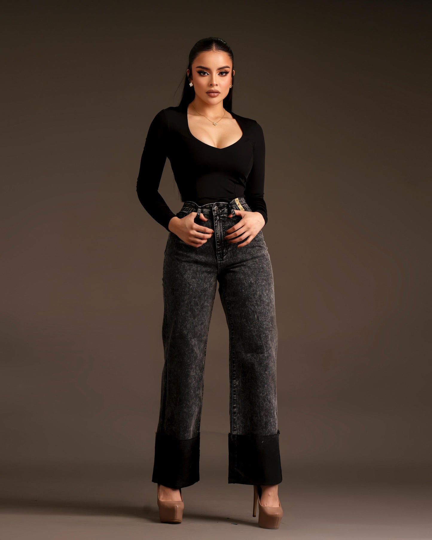 Pantalón wide black