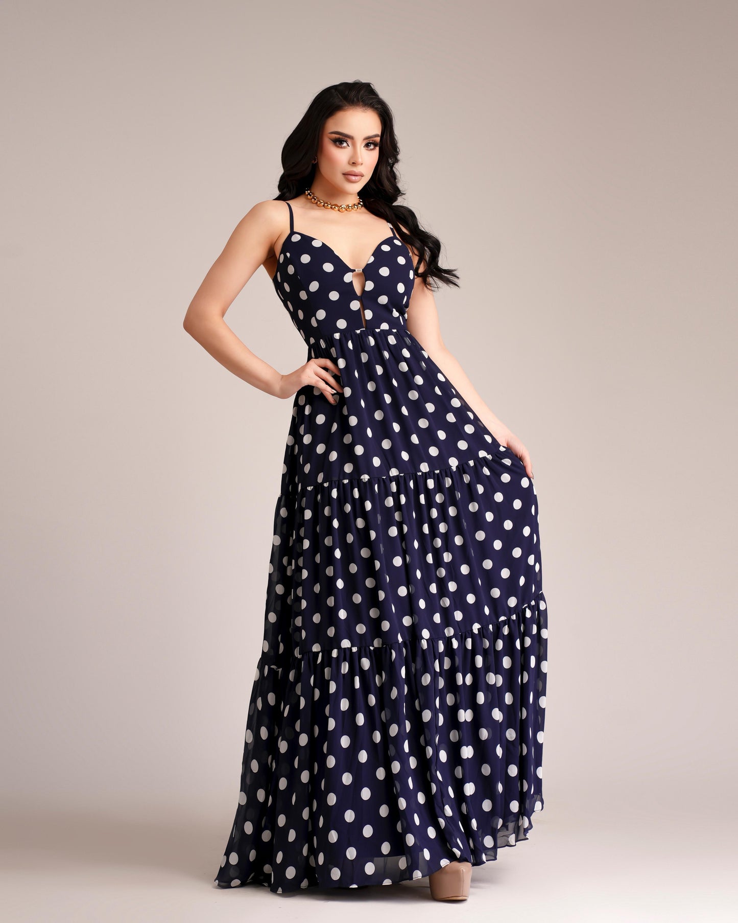 Vestido Polka Blue