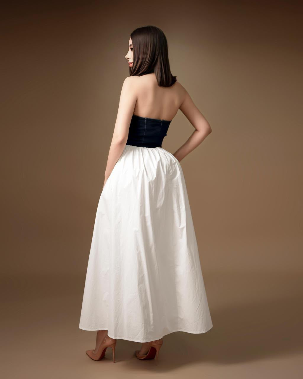 Vestido white denim