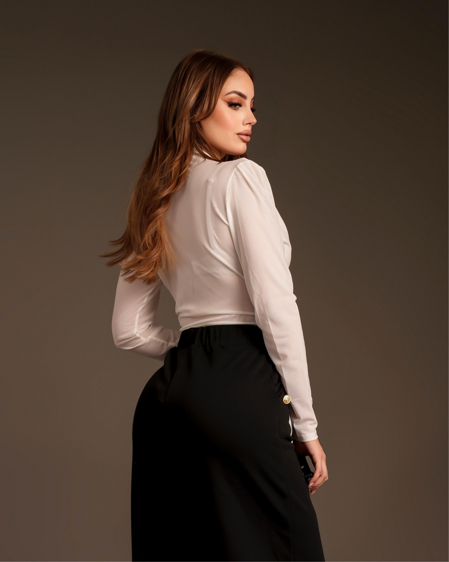 Blusa bow tie white