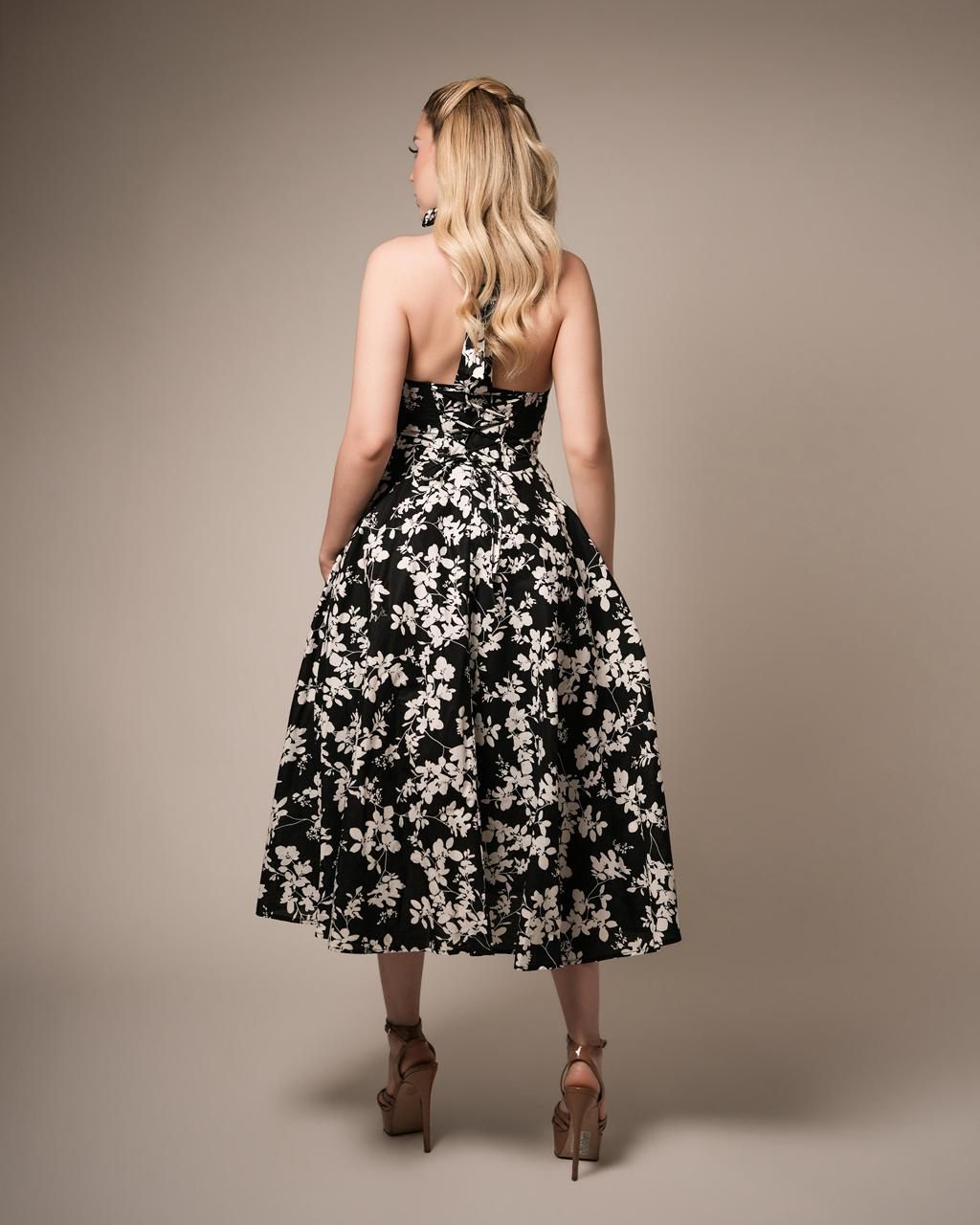 Vestido black flower