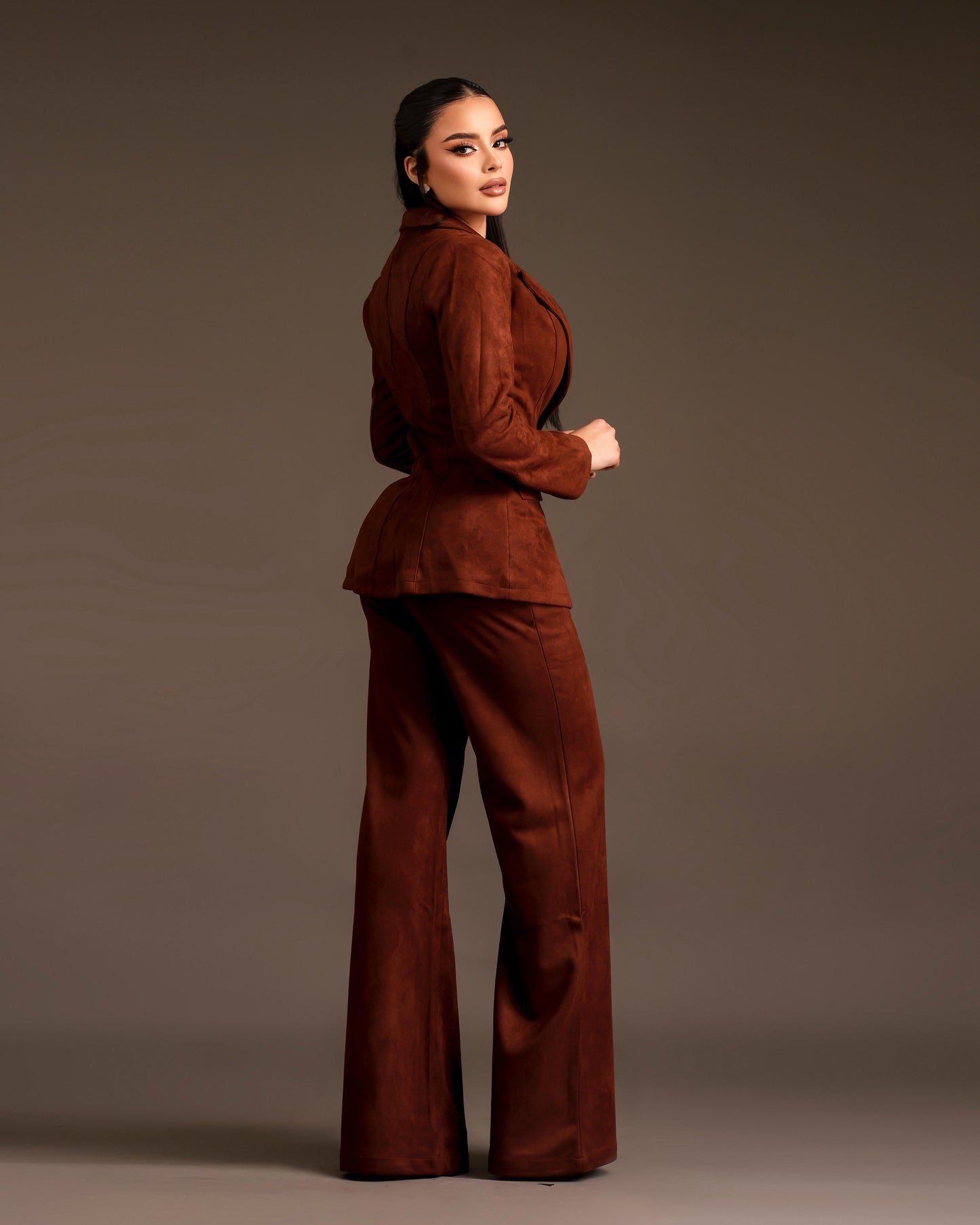 Set suede brown