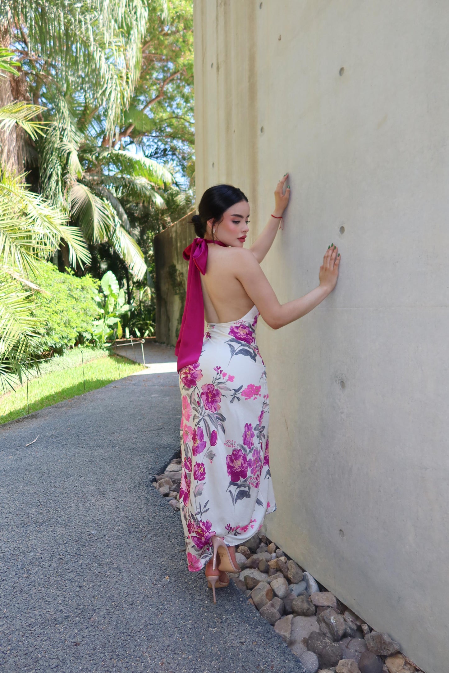 Vestido blanco estampado flores