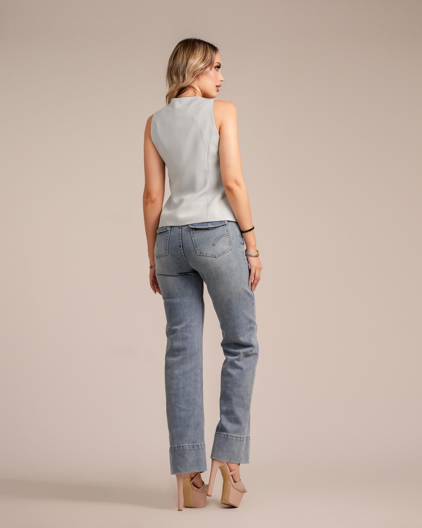 Blusa button blue