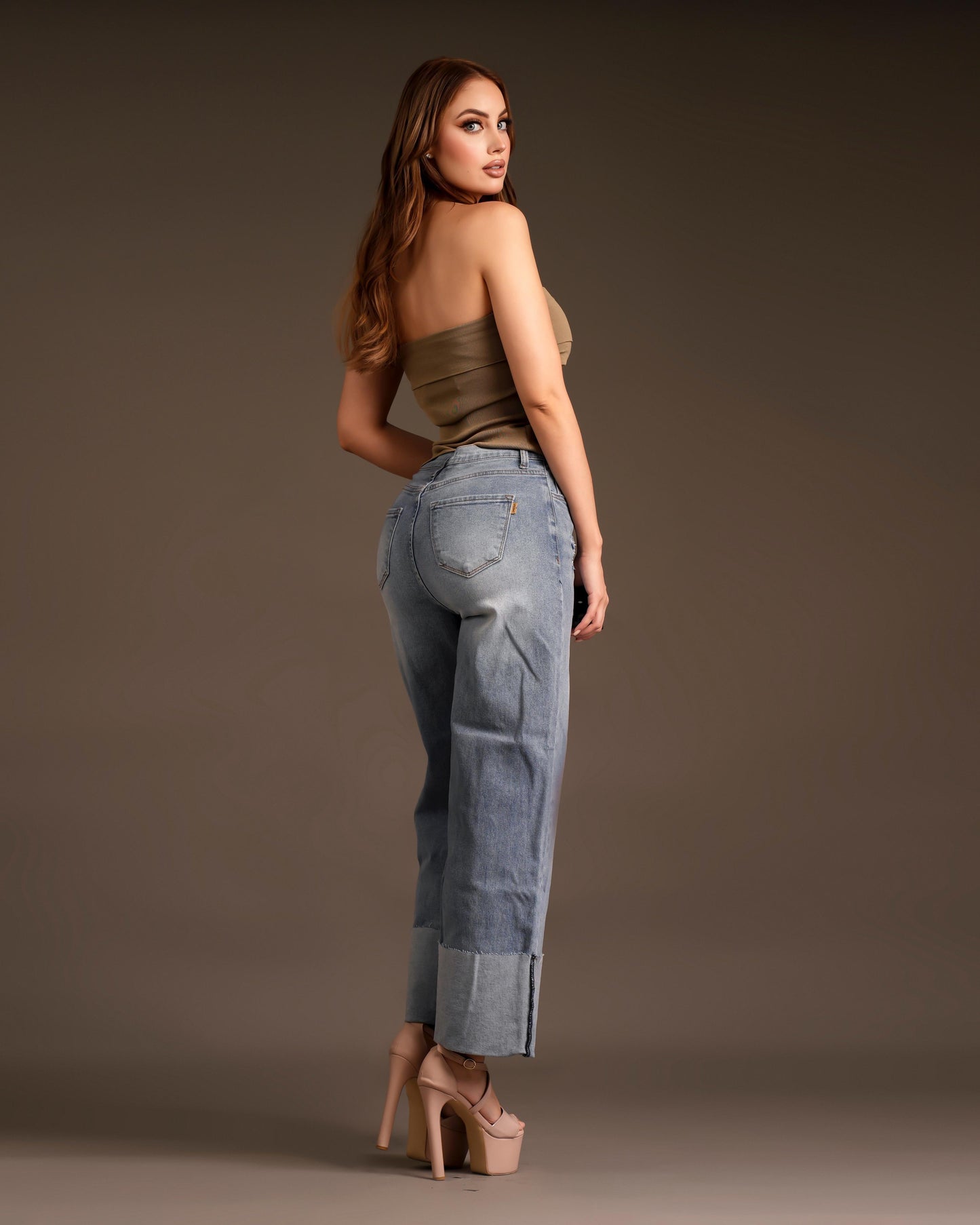 Strapless top green