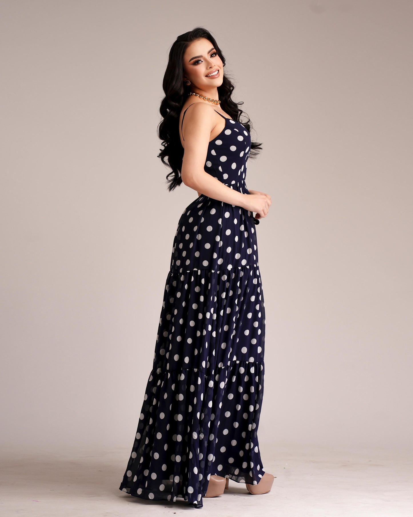 Vestido Polka Blue