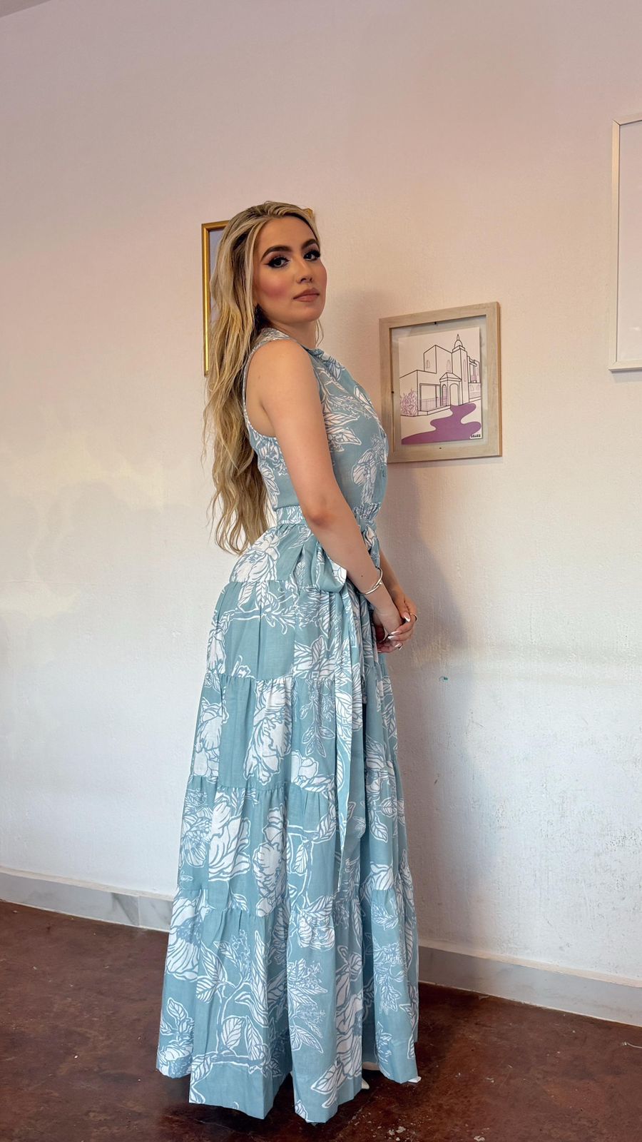 Vestido azul largo