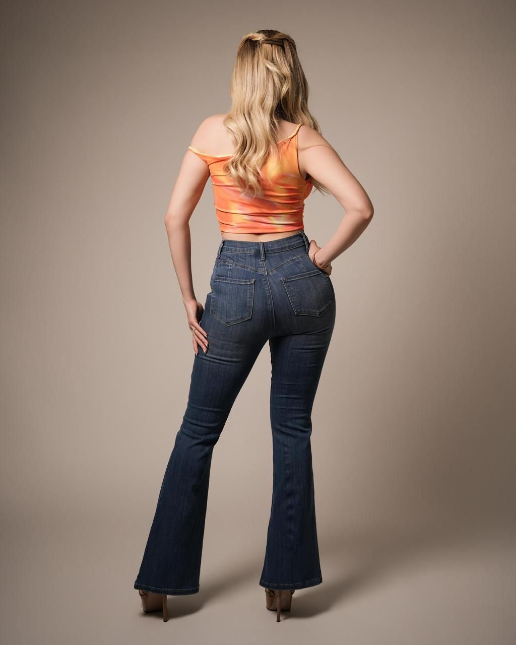 Pantalon denim flare