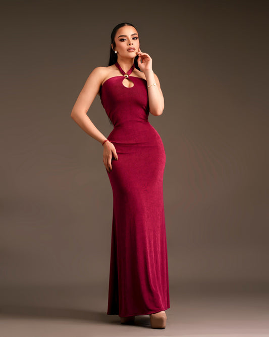 Vestido suede wine