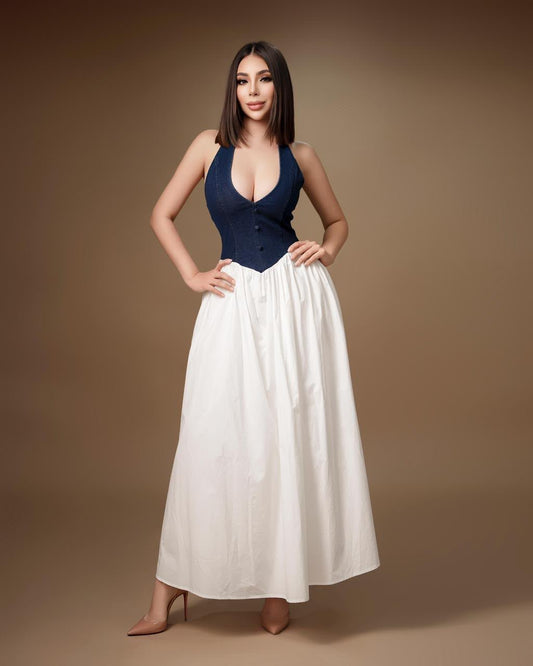 Vestido white denim