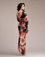 Vestido black flowers