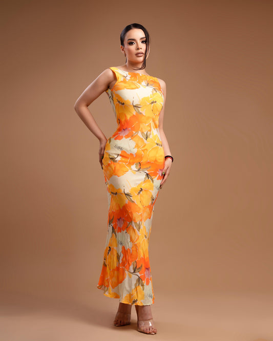 Vestido amarillo flores