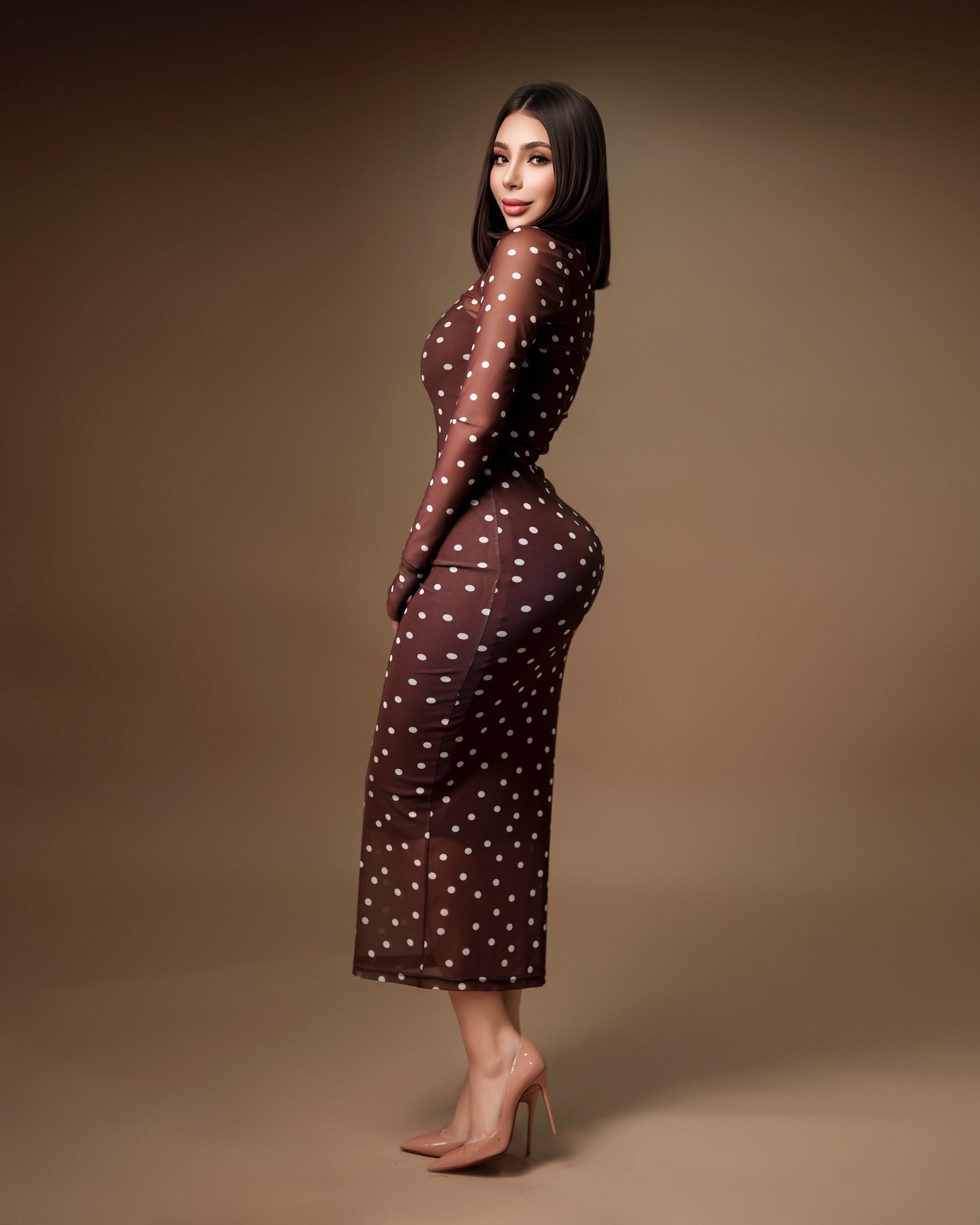Vestido mesh dots