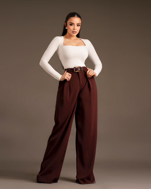 Pantalon big buckle brown