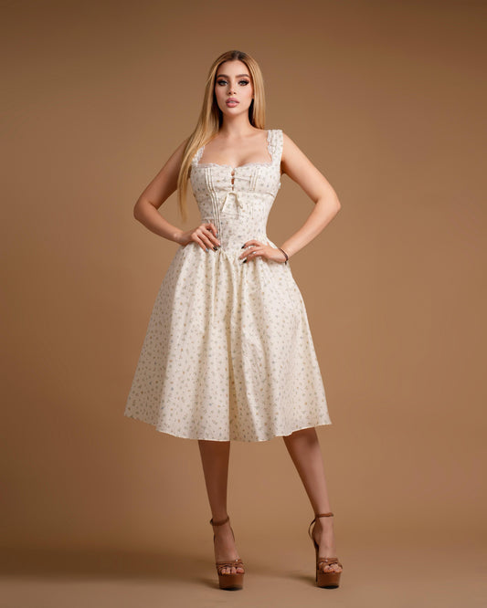 Vestido blanco con flores