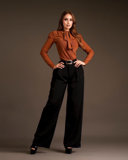 Pantalon big buckle black