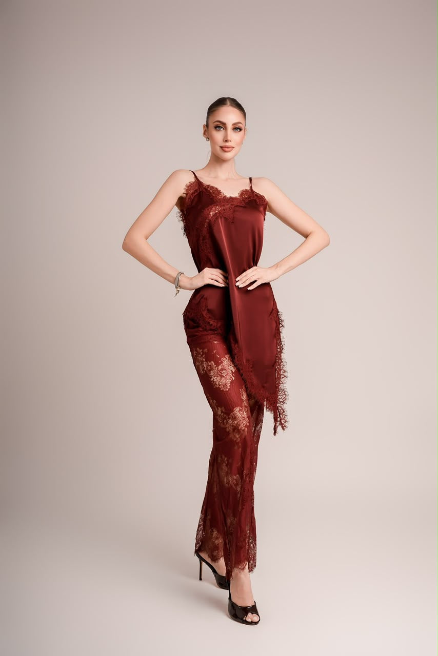 Set burgundy lace