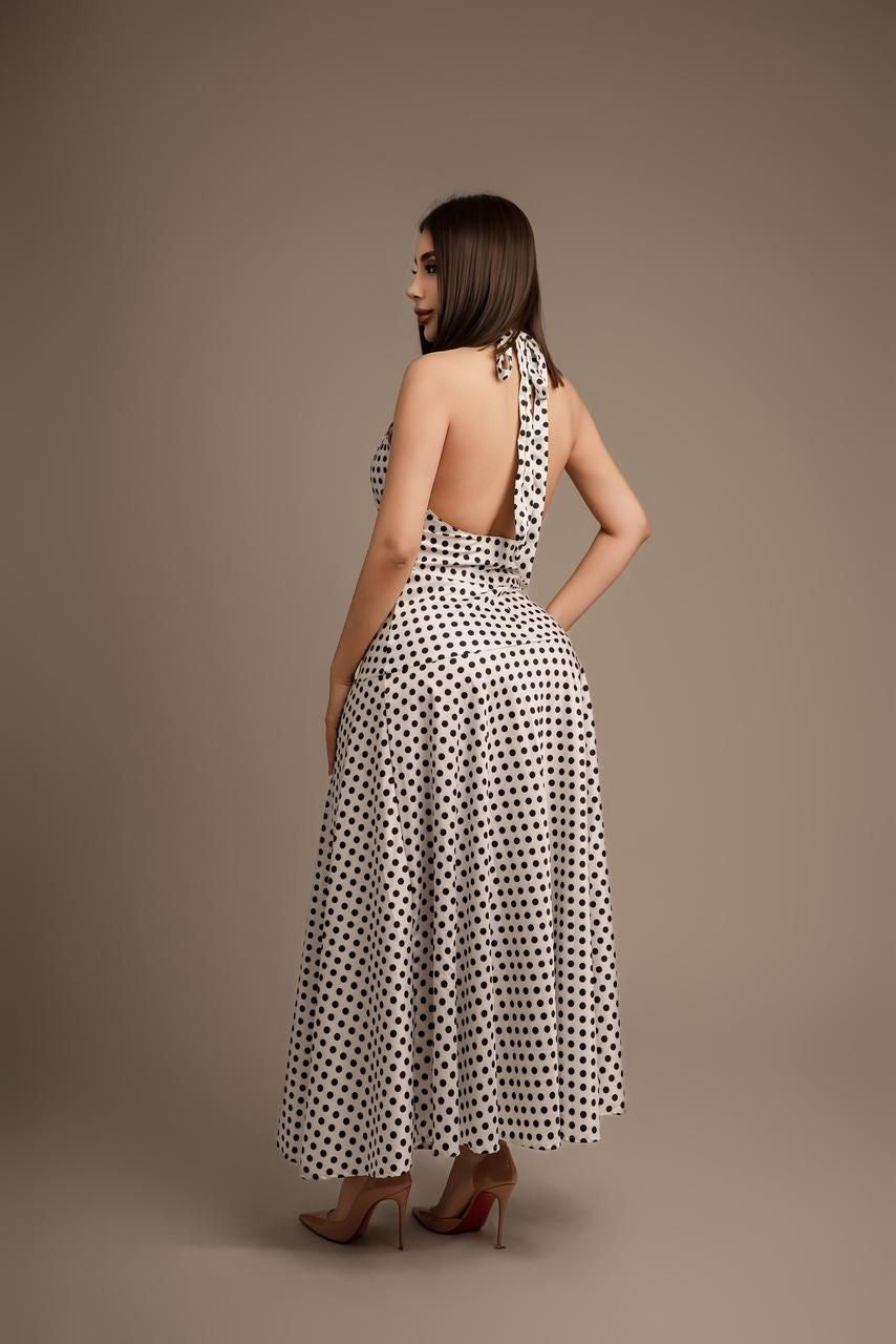 Vestido halter polka