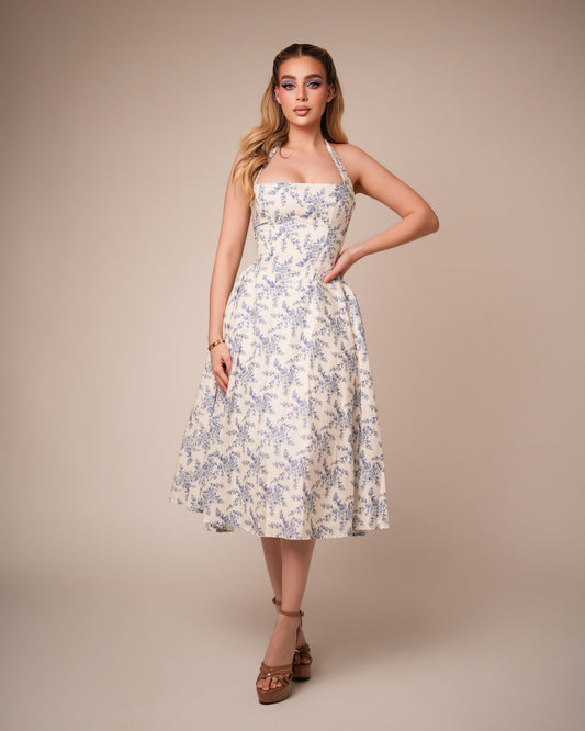 Vestido halter flower