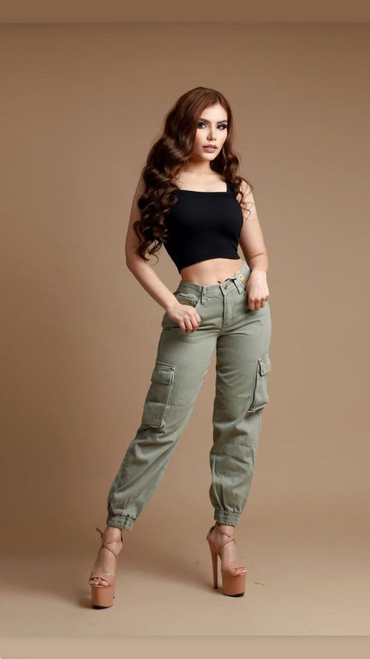 Pantalón cargo green