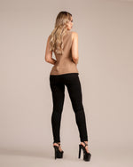 Blusa button café