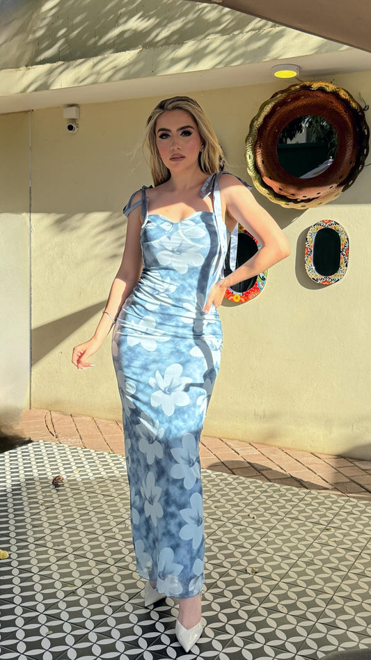 Vestido azul largo