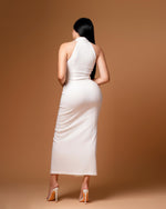 Vestido blanco largo botones
