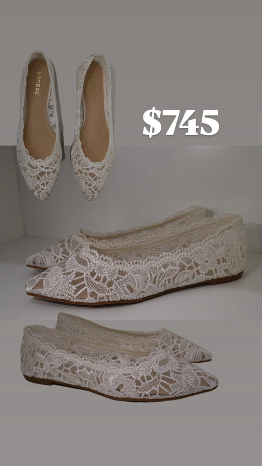 Ballerinas lace white