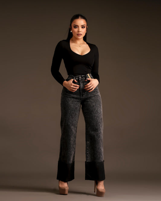 Pantalón wide black