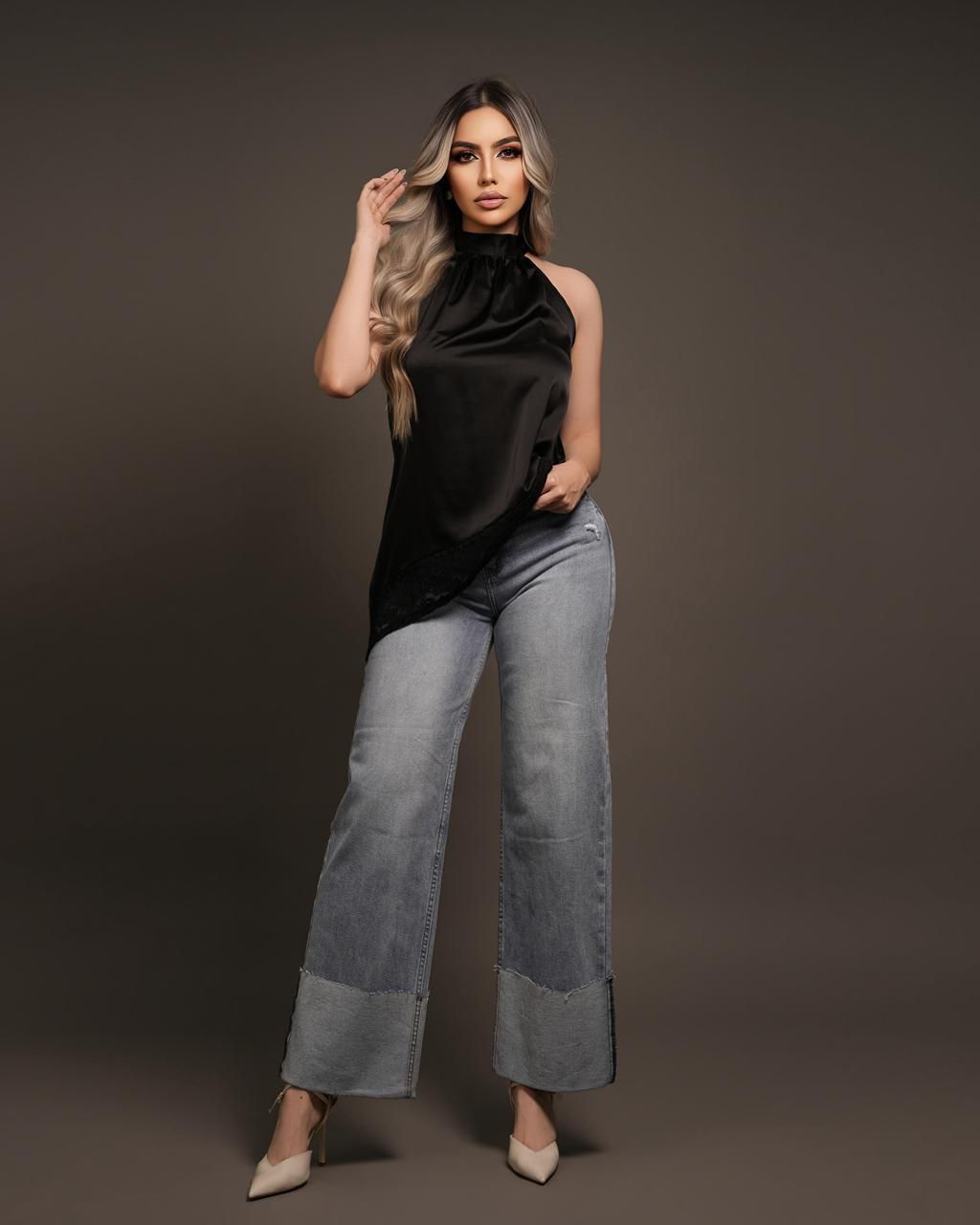 Blusa lace black