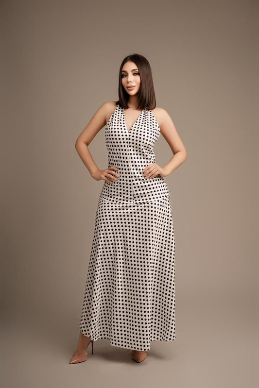 Vestido halter polka