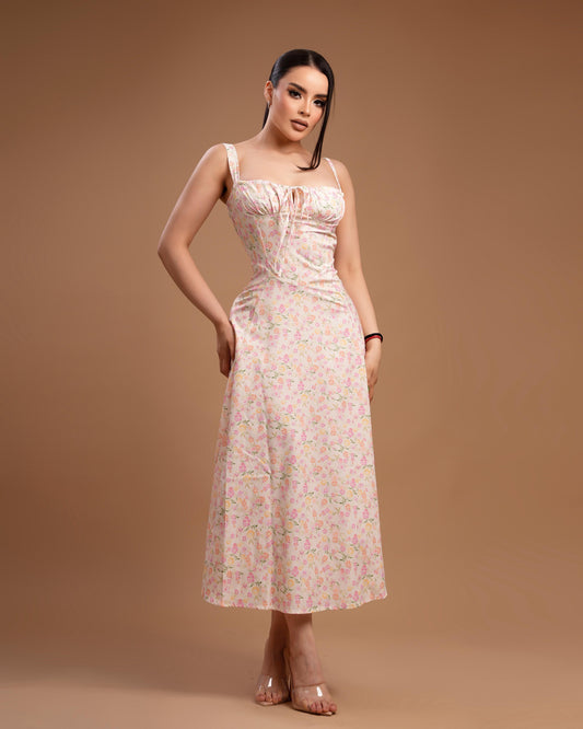 Vestido blanco con flores