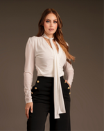 Blusa bow tie white