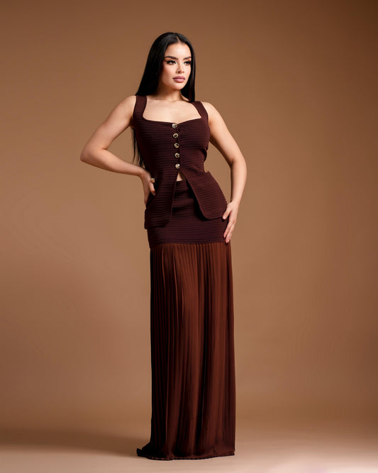 Set Long Skirt brown