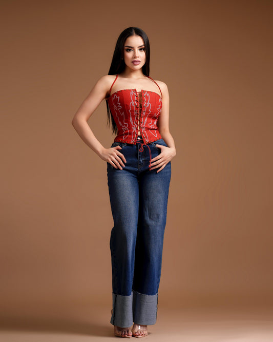 Corsette halter red