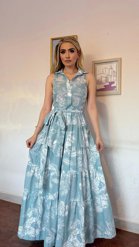 Vestido azul largo