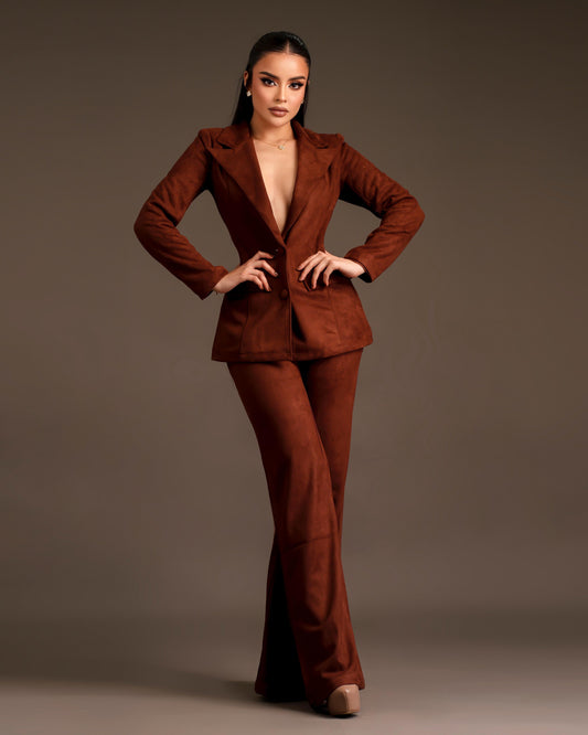 Set suede brown