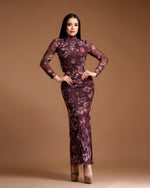 Vestido flower burgundy