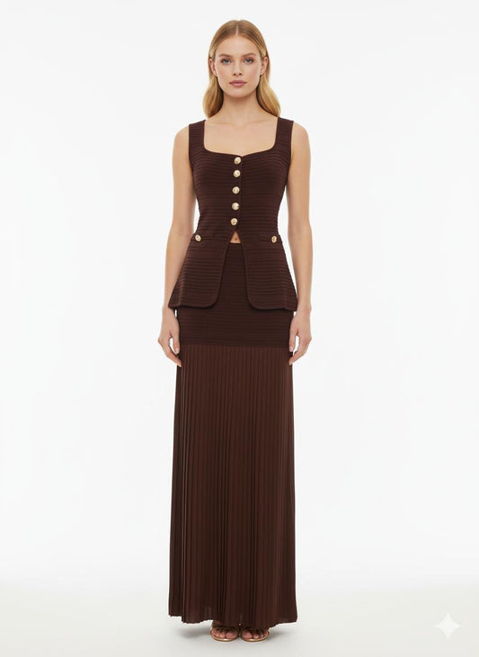 Set Long Skirt brown