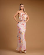 Vestido largo multi flores