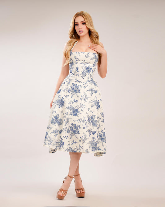 Vestido garden blue