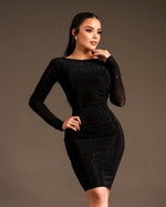 Vestido shiny sleeves