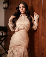 Vestido beige lace